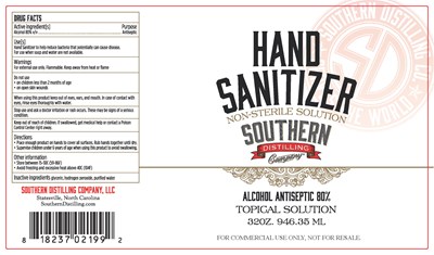 946.35 Ndc:74299-001-01 (Hand Sanitizer 32 Oz Southern Distilling Company)